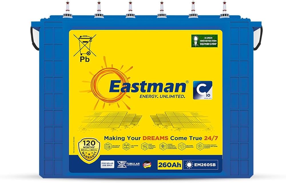 Eastman EM260SB 260Ah Tall Tubular Solar Battery