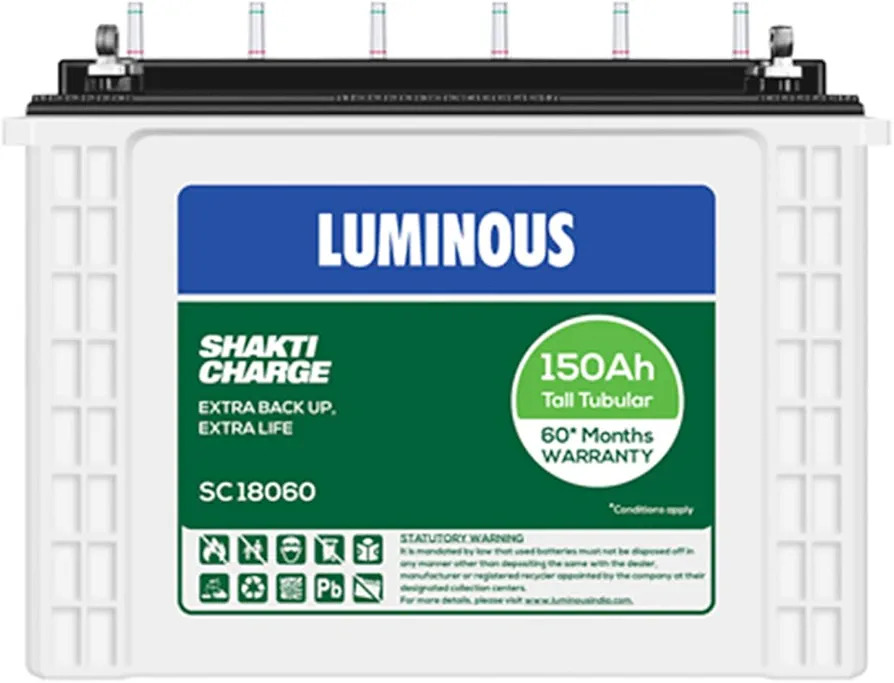 Luminous Shakti Charge SC 18060 150Ah Tall Tubular Inverter Battery Solar Product in Begusarai Bihar